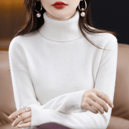 Soft cashmere turtleneck everyday jumper for women -10