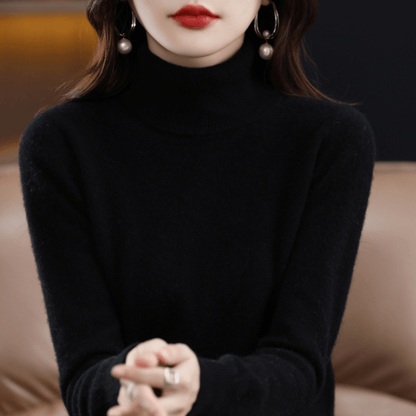 Soft cashmere turtleneck everyday jumper for women -14
