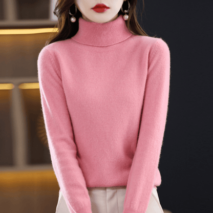 Soft cashmere turtleneck everyday jumper for women -5