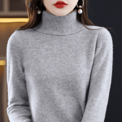 Soft cashmere turtleneck everyday jumper for women -9