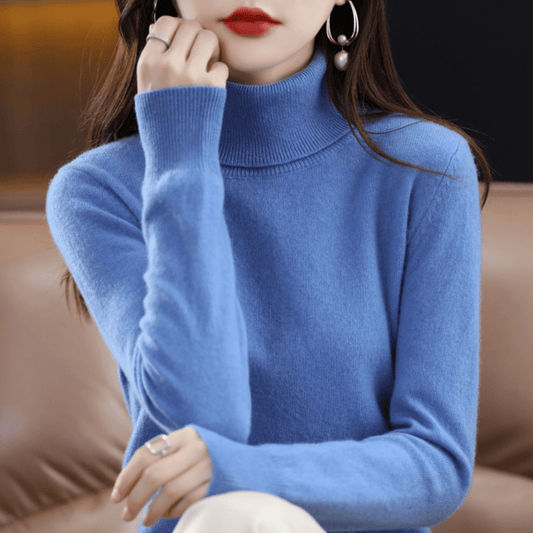 Soft cashmere turtleneck everyday jumper for women -1