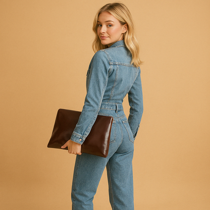 Denim jumpsuit with straight legs for women | Selene