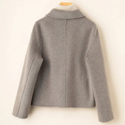 Elegant doll-collar wool winter coat for women -2
