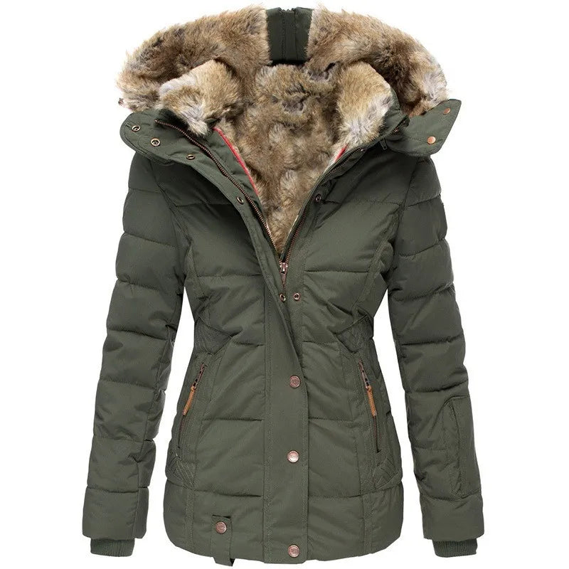 Hooded faux fur coat for women | Celeste