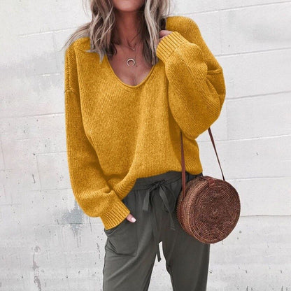 Classic knit V-neck everyday jumper for women | Liora -5