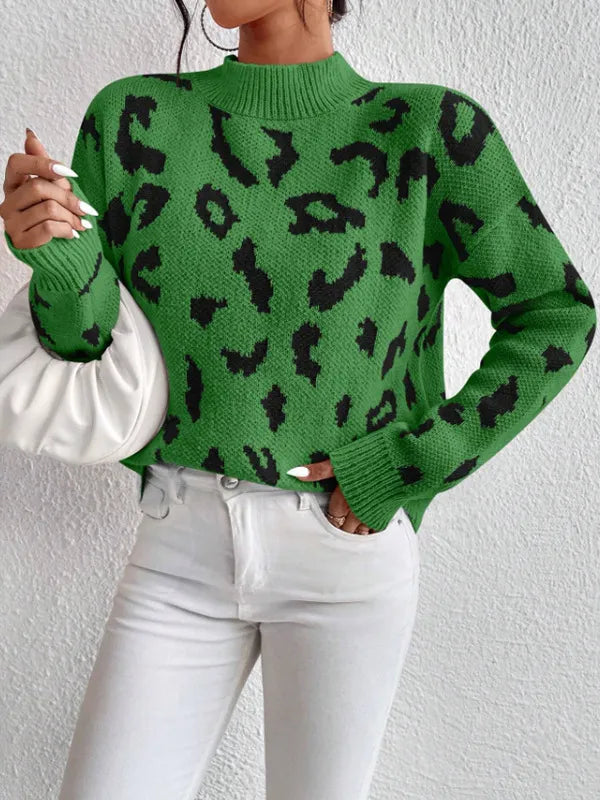 Bold leopard-print knit everyday jumper for women | Vivienne -4