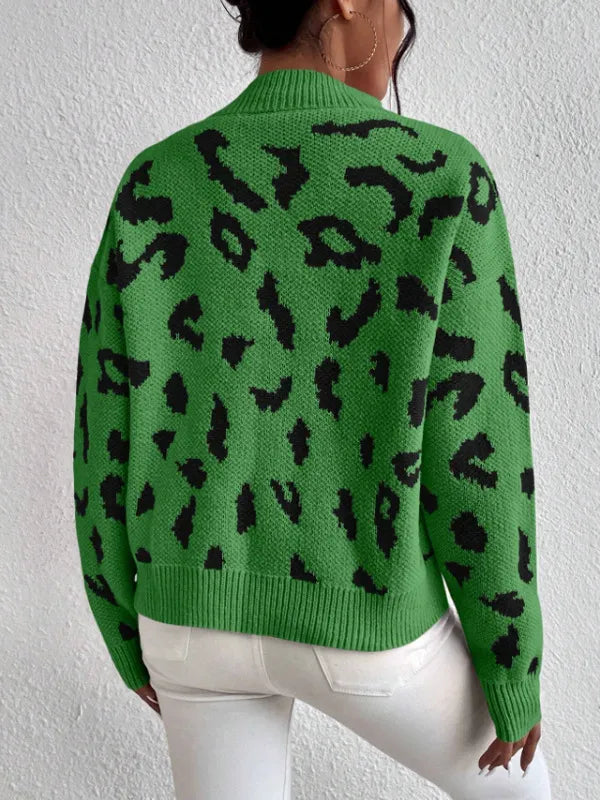 Bold leopard-print knit everyday jumper for women | Vivienne -5