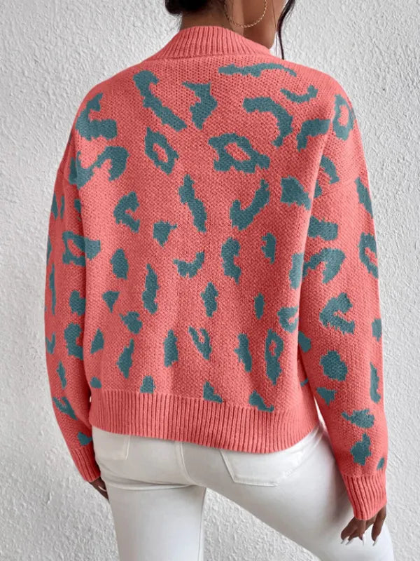 Bold leopard-print knit everyday jumper for women | Vivienne -6