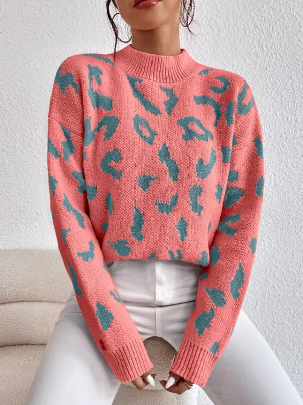 Bold leopard-print knit everyday jumper for women | Vivienne -7
