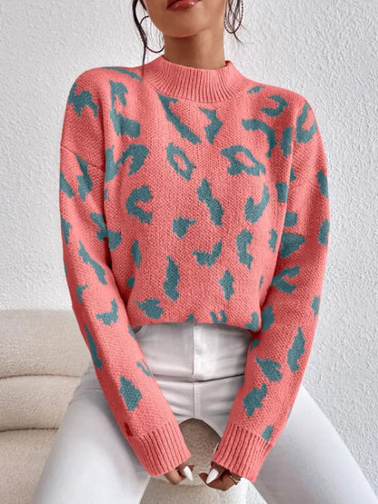 Bold leopard-print knit everyday jumper for women | Vivienne -7