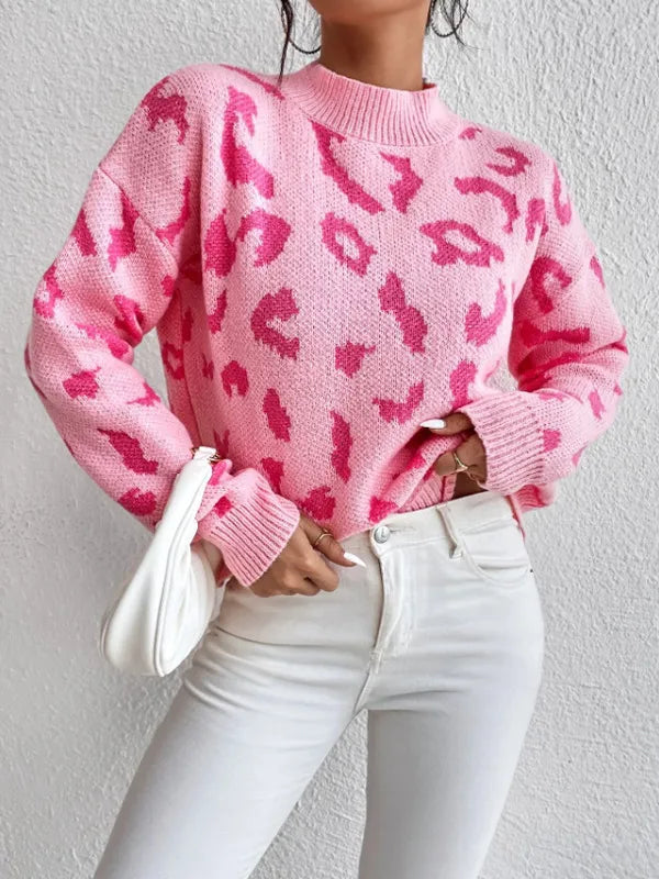 Bold leopard-print knit everyday jumper for women | Vivienne -8