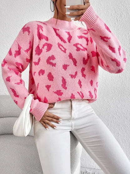 Bold leopard-print knit everyday jumper for women | Vivienne -9