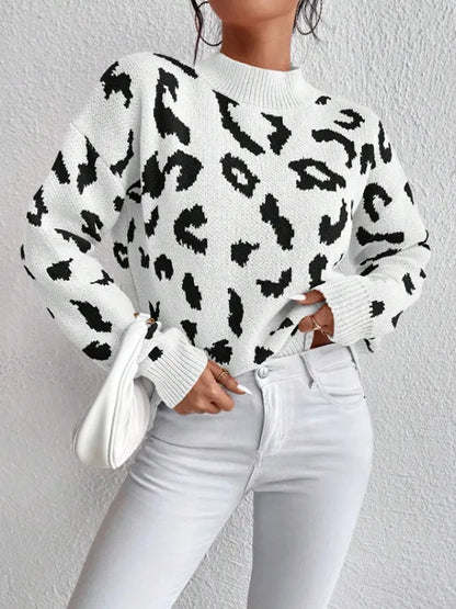 Bold leopard-print knit everyday jumper for women | Vivienne -1