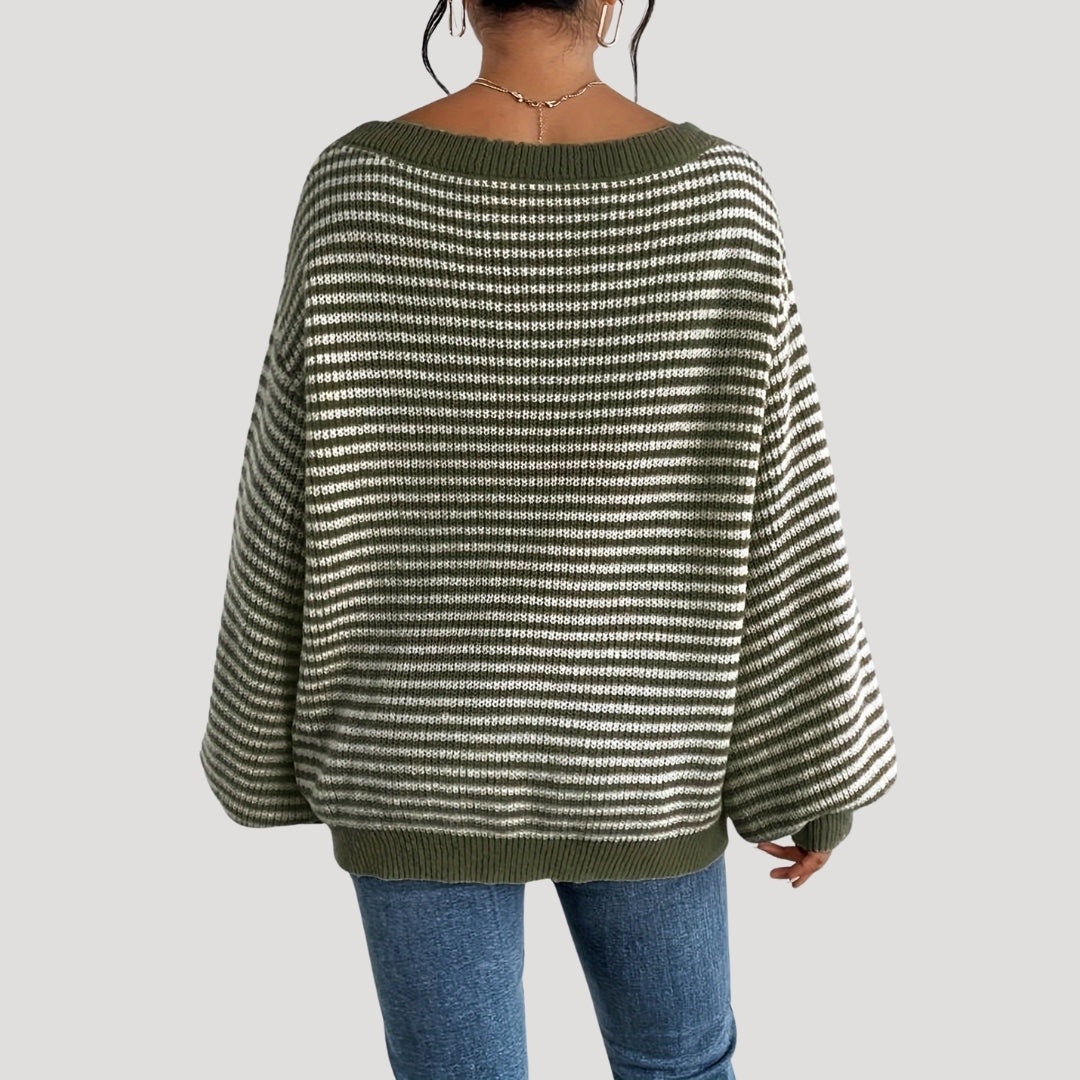 Oversized striped knit everyday jumper for women | Marlowe -7