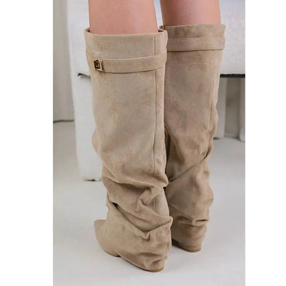 Classic slouch ankle everyday boots for women -5
