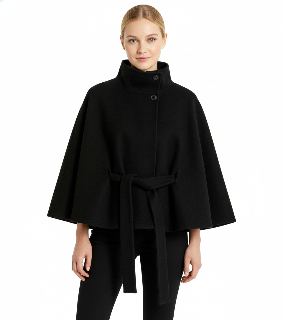 Long belted coat for women | Elvire -3
