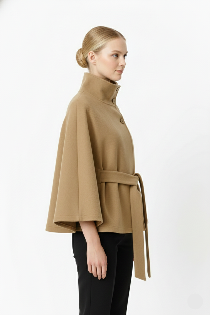 Long belted coat for women | Elvire -14