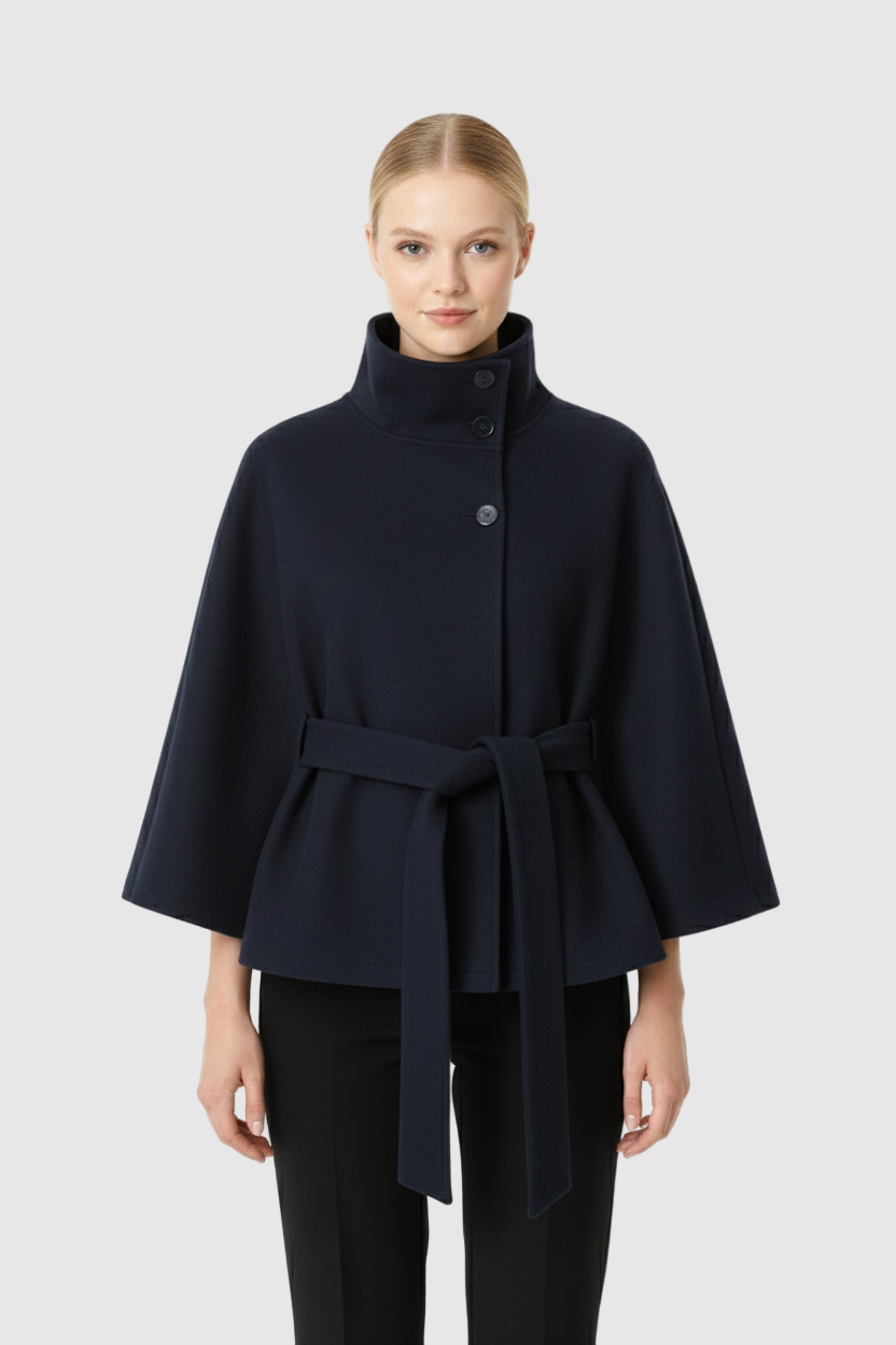 Long belted coat for women | Elvire -4
