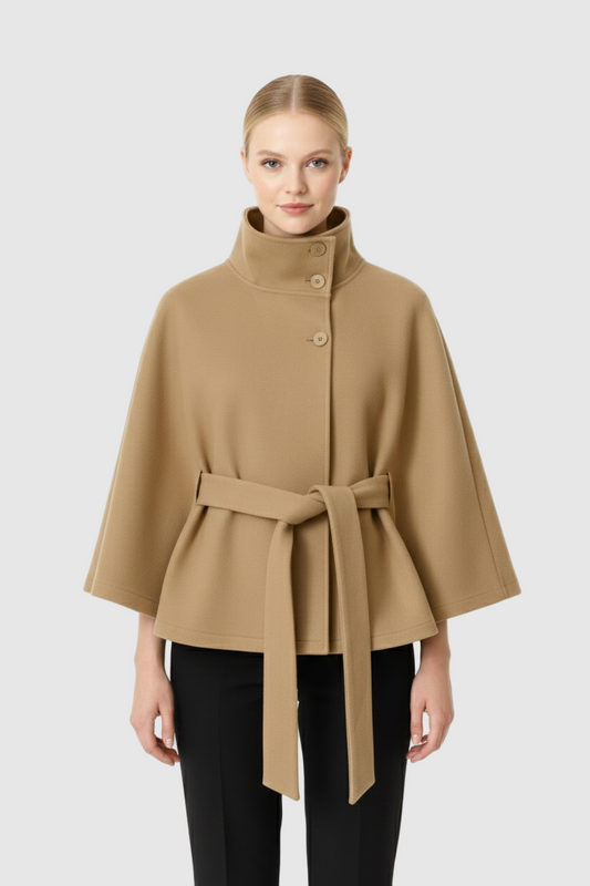 Long belted coat for women | Elvire -1