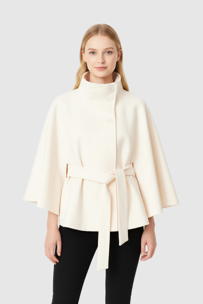 Long belted coat for women | Elvire -2
