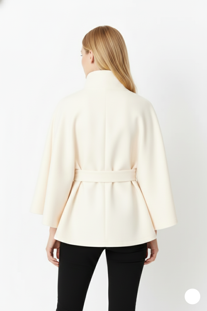 Long belted coat for women | Elvire -12
