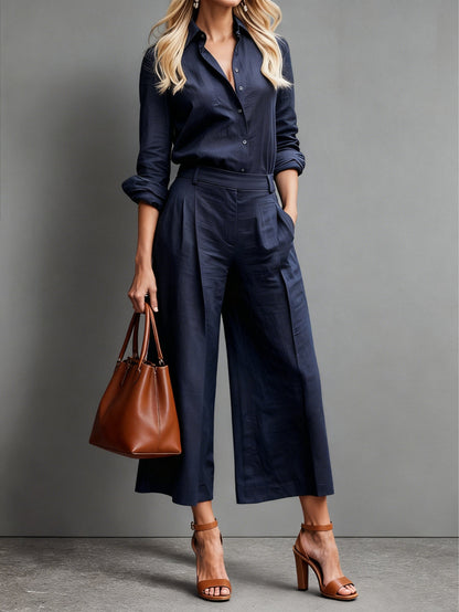 Pink capri trousers relaxed shirt for women | Maris -3