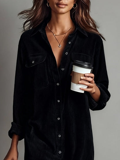 Corduroy midi dress for women | Marisol -5