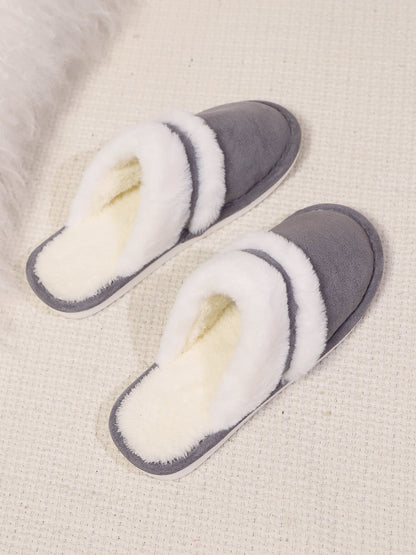 Slippers rond fausse fourrure contrast for women -20