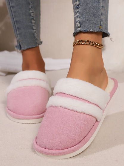 Slippers rond fausse fourrure contrast for women -26