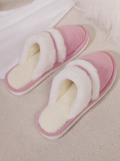 Slippers rond fausse fourrure contrast for women -29