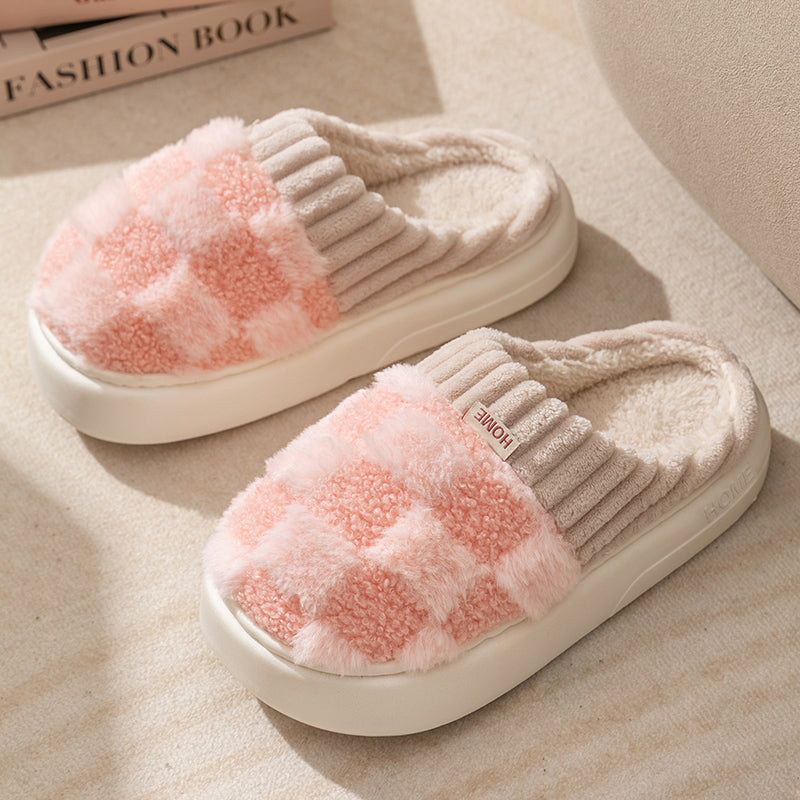 Slippers winter coton carreaux for women | Janelle -5
