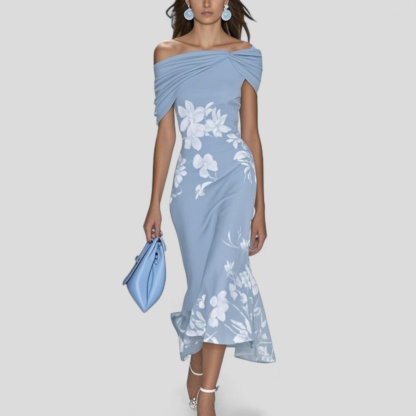 Elegant statement midi dress for women | Isabrunel -3