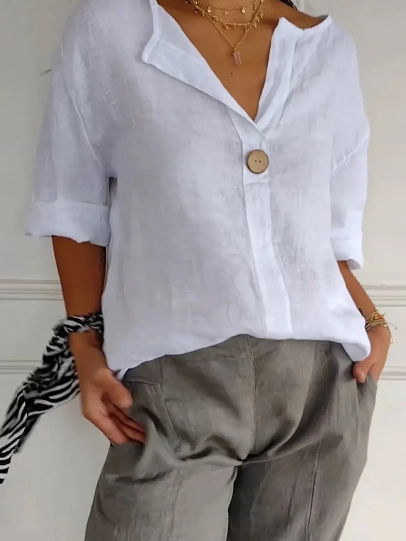 Chemisier casual grande taille blouse for women -11