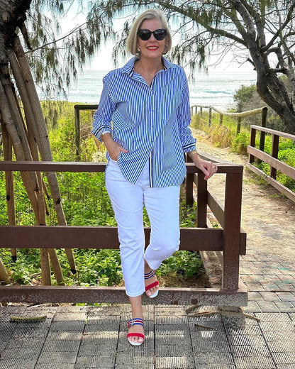 Easy elegance striped blouse for women | Diane