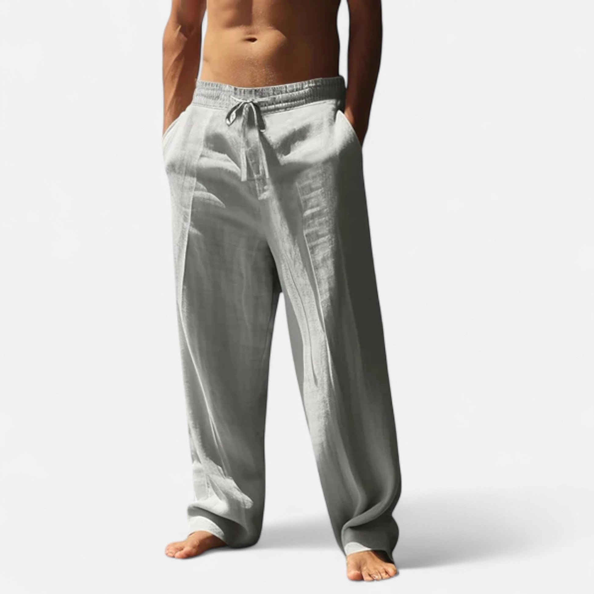 Classic relaxed linen everyday trousers for men -7