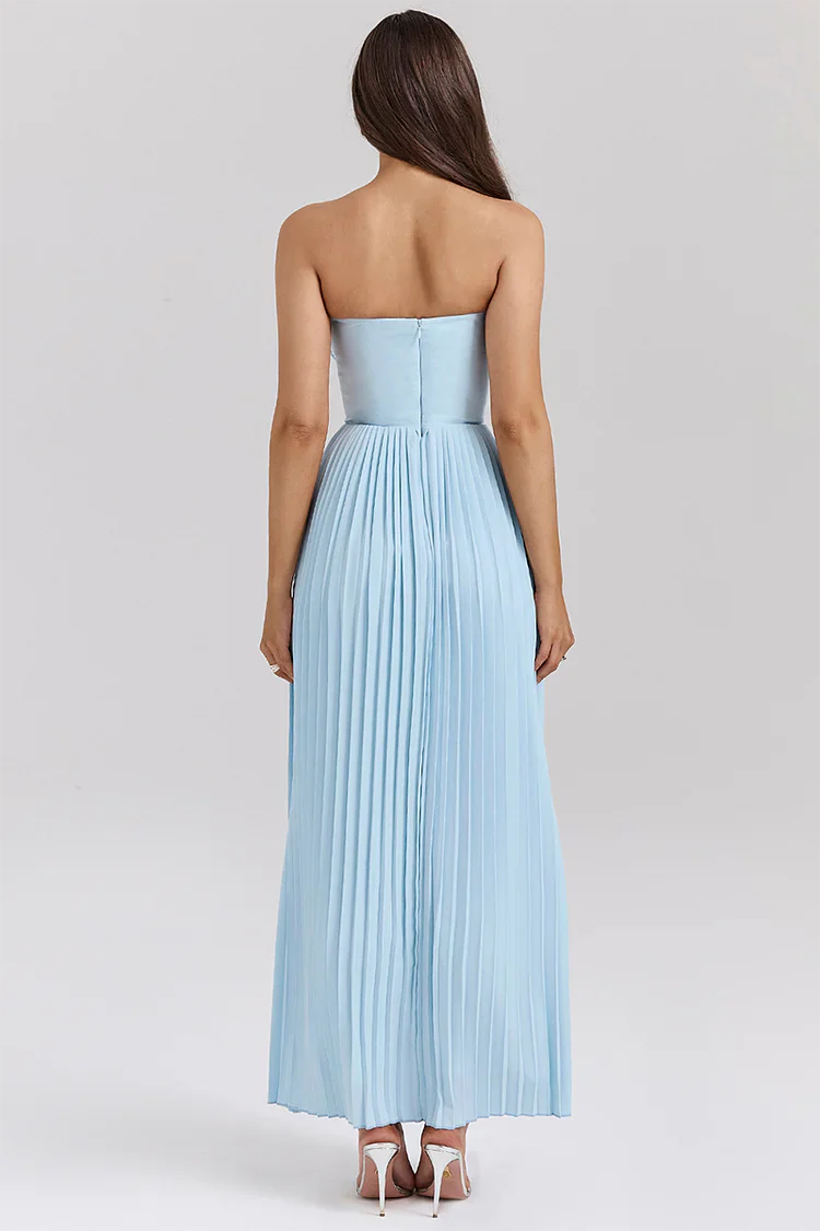 Strapless pleated dress for women | Giselle -4