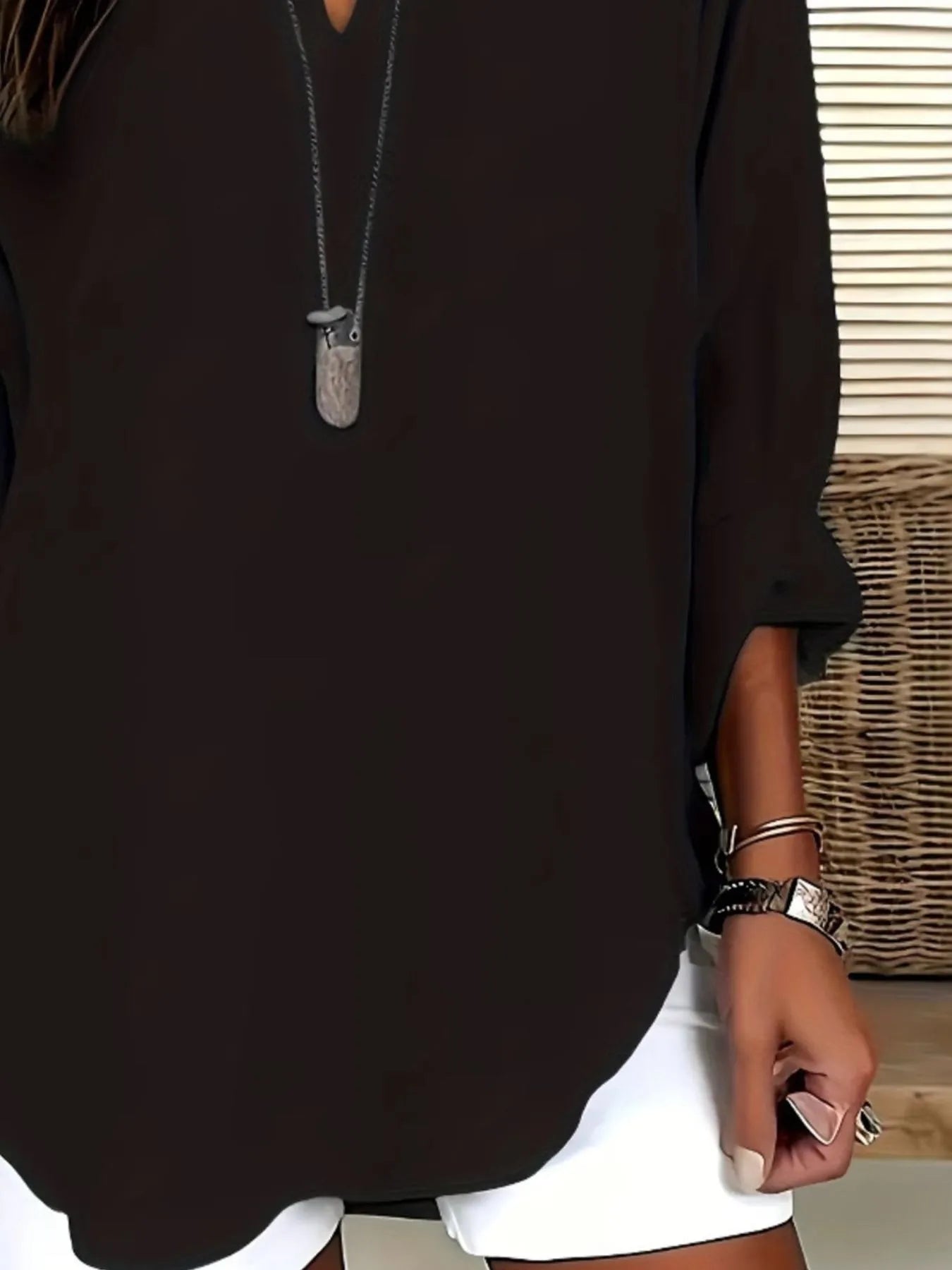 Chemisier long blouse for women -13