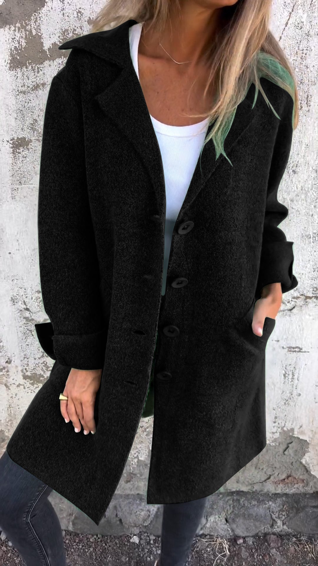 Long knit coat for women | Ada -10