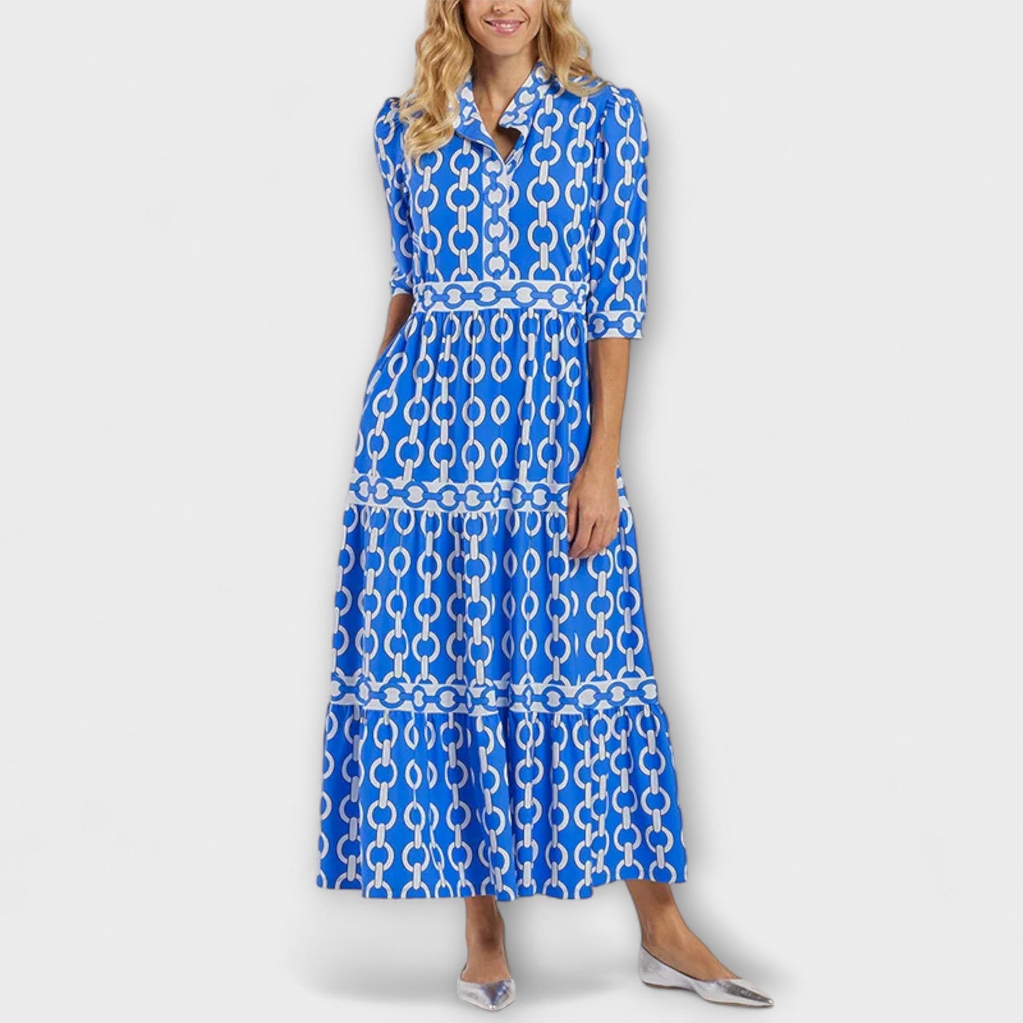 Midi dress with chain pattern for women | Juliette
