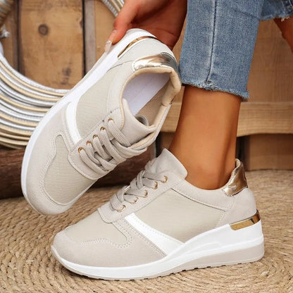Trainers wedge lacets shoes marche plateforme for women -2