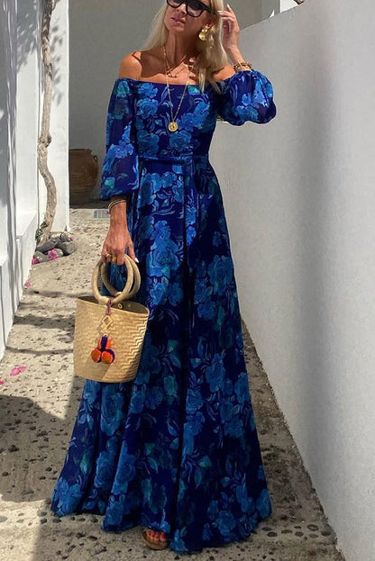 Floral off-shoulder maxi dress for women | Calista