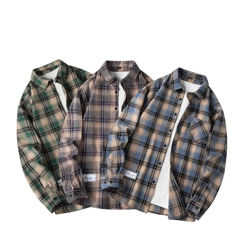 Classic plaid button-front flannel shirt for men | Thatcher -6