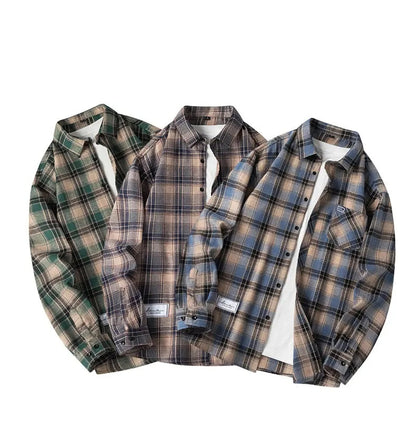 Classic plaid button-front flannel shirt for men | Thatcher -6
