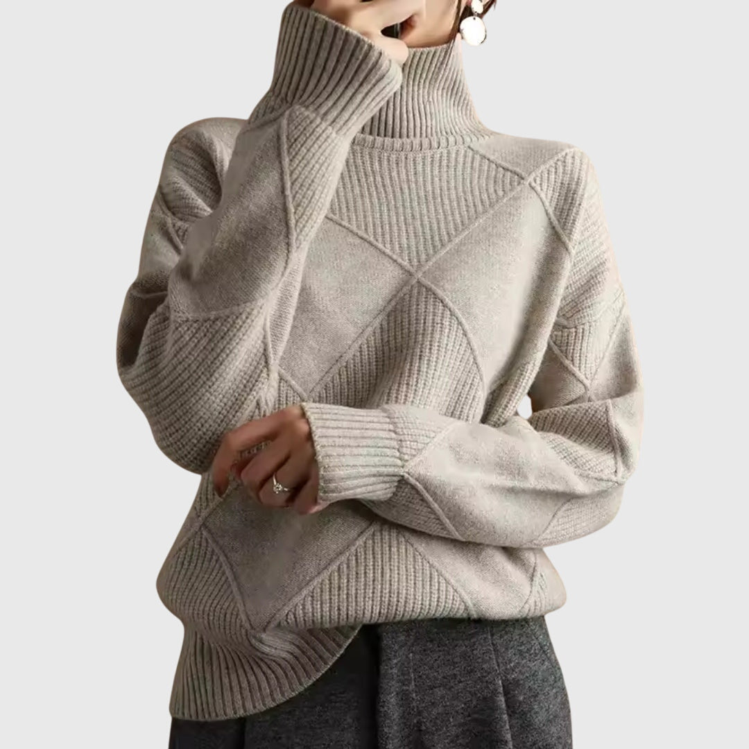 Relaxed cosy knit turtleneck everyday jumper for women | Lunelle -6
