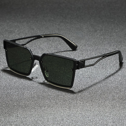Classic retro half-frame everyday shades for men | Viridian -3