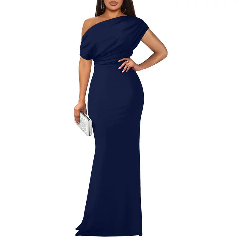 Elegant off-shoulder bodycon evening gown for women | Roselyn -6