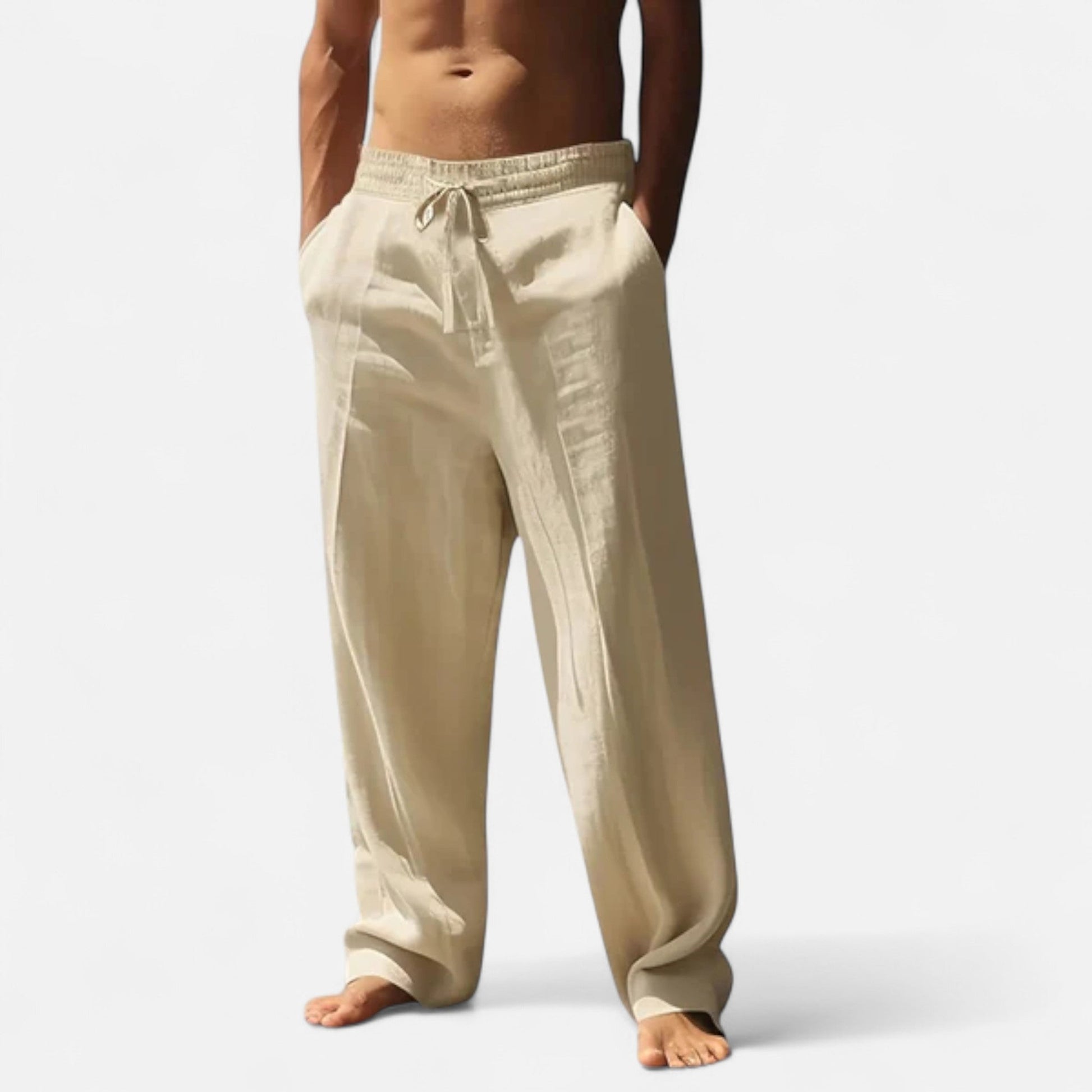 Classic relaxed linen everyday trousers for men -3