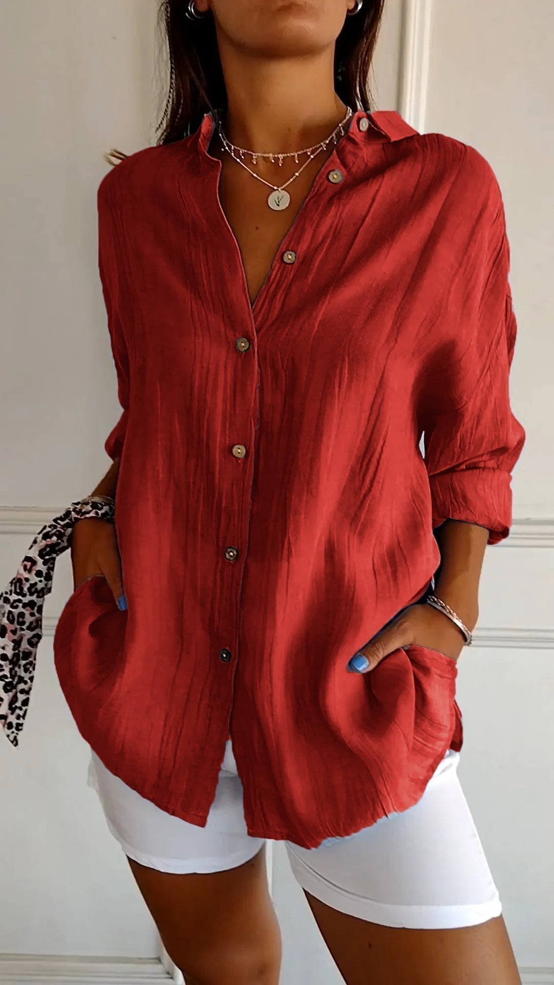 Elegant oversized everyday blouse for women | Emily -8