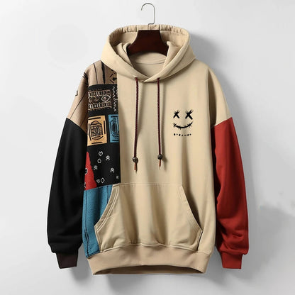 Contrast hoodie bold pattern for men | Zephyr -1