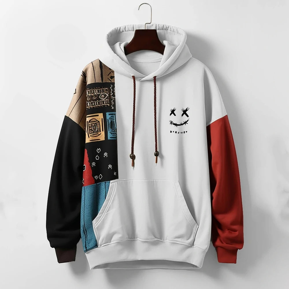 Contrast hoodie bold pattern for men | Zephyr -3